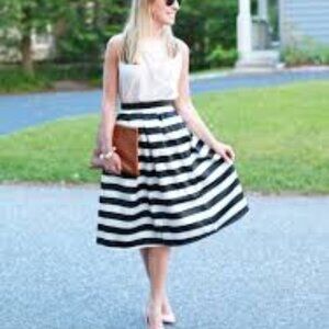STRIPED Navy Cream Skirt